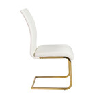 Epifania Dining Chair // White + Matte Brushed Gold Legs // Set of 4