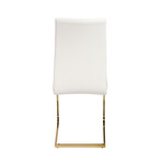 Epifania Dining Chair // White + Matte Brushed Gold Legs // Set of 4