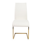 Epifania Dining Chair // White + Matte Brushed Gold Legs // Set of 4