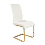 Epifania Dining Chair // White + Matte Brushed Gold Legs // Set of 4