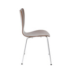 Tendy Pro Stacking Side Chair // American Walnut + Chrome Legs // Set of 4