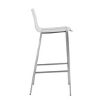 Chloe Counter Stool // Clear Acrylic + Brushed Aluminum Legs // Set of 2