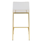 Chloe Counter Stool // Clear Acrylic + Matte Brushed Gold Legs // Set of 2