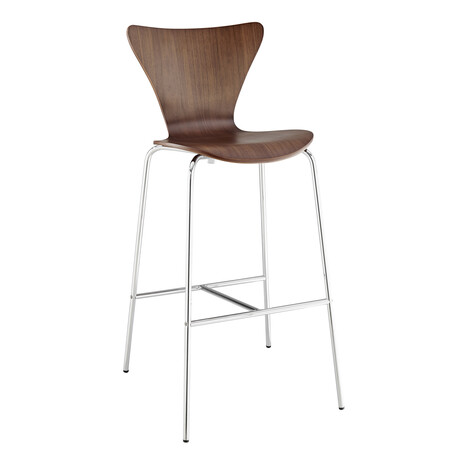 Tendy Bar Stool // American Walnut + Chrome Legs  // Set of 4