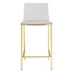 Chloe Counter Stool // Clear Acrylic + Matte Brushed Gold Legs // Set of 2