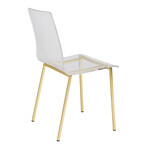 Chloe Side Chair // Clear Acrylic + Matte Gold Legs // Set of 2