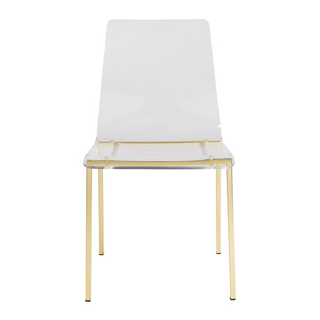 Chloe Side Chair // Clear Acrylic + Matte Gold Legs // Set of 2