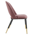 Alby Side Chair // Rose Velvet + Black & Gold Legs // Set of 2