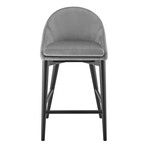 Baruch Counter Stool // Gray + Matte Black Legs