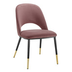 Alby Side Chair // Rose Velvet + Black & Gold Legs // Set of 2