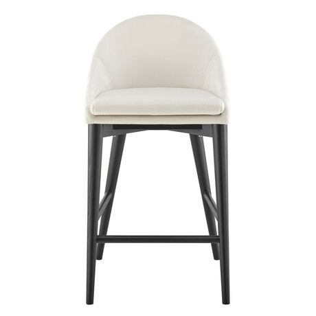 Baruch Counter Stool // Beige + Matte Black Legs   