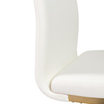 Epifania Dining Chair // White + Matte Brushed Gold Legs // Set of 4