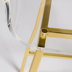 Chloe Counter Stool // Clear Acrylic + Matte Brushed Gold Legs // Set of 2