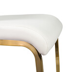 Epifania Dining Chair // White + Matte Brushed Gold Legs // Set of 4