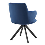 Vigo Swivel Side Chair // Blue Velvet + Black Steel Legs