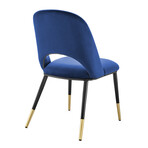 Alby Side Chair // Blue Velvet + Gold & Black Legs // Set of 2