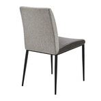 Rasmus Side Chair // Dark Gray Leatherette + Light Gray Fabric + Matte Black Legs // Set of 2