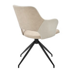 Darcie Armchair // Light Beige Fabric + Beige Leatherette + Black Base