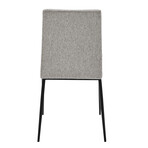 Rasmus Side Chair // Dark Gray Leatherette + Light Gray Fabric + Matte Black Legs // Set of 2