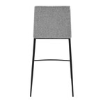 Rasmus Counter Stool // Light Brown Leatherette + Gray Fabric + Matte Black Legs // Set of 2