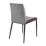 Rasmus Side Chair // Light Brown Leatherette + Gray Fabric + Matte Black Legs // Set of 2