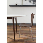 Tendy Pro Stacking Side Chair // American Walnut + Chrome Legs // Set of 4