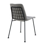 Elma Side Chair // Light Gray Fabric + Matte Black Frame & Legs // Set of 2