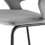 Vidar Counter Stool // Gray Velvet + Black Steel Legs