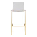 Chloe Bar Stool // Clear Acrylic + Matte Brushed Gold Legs // Set of 2