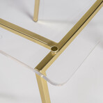 Chloe Side Chair // Clear Acrylic + Matte Gold Legs // Set of 2