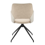 Darcie Armchair // Light Beige Fabric + Beige Leatherette + Black Base