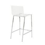 Chloe Bar Stool // Clear Acrylic + Chrome Legs // Set of 2