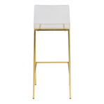 Chloe Bar Stool // Clear Acrylic + Matte Brushed Gold Legs // Set of 2