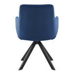 Vigo Swivel Side Chair // Blue Velvet + Black Steel Legs