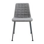 Elma Side Chair // Light Gray Fabric + Matte Black Frame & Legs // Set of 2