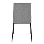 Rasmus Side Chair // Light Brown Leatherette + Gray Fabric + Matte Black Legs // Set of 2