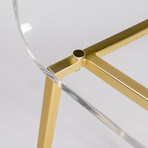 Chloe Bar Stool // Clear Acrylic + Matte Brushed Gold Legs // Set of 2