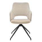 Darcie Armchair // Light Beige Fabric + Beige Leatherette + Black Base