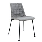 Elma Side Chair // Light Gray Fabric + Matte Black Frame & Legs // Set of 2