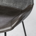 Alisa Bar Stool // Dark Gray Fabric + Dark Gray PU + Matte Black Legs