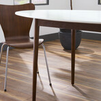 Tendy Pro Stacking Side Chair // American Walnut + Chrome Legs // Set of 4