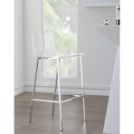 Chloe Bar Stool // Clear Acrylic + Chrome Legs // Set of 2