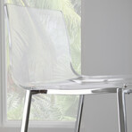 Chloe Bar Stool // Clear Acrylic + Chrome Legs // Set of 2