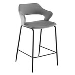 Vidar Counter Stool // Gray Velvet + Black Steel Legs