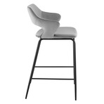 Vidar Counter Stool // Gray Velvet + Black Steel Legs