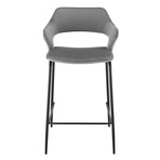 Vidar Counter Stool // Gray Velvet + Black Steel Legs