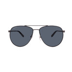 Ferragamo Mens SF157S 015 Aviator Sunglasses //  Dark Gunmetal + Blue