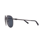 Ferragamo Mens SF157S 015 Aviator Sunglasses //  Dark Gunmetal + Blue