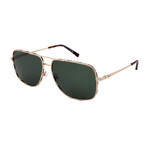 Ferragamo Mens SF278S 717 Pilot Sunglasses // Gold + Green
