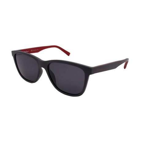 Ferragamo Mens SF998S 038 Square Sunglasses //  Matte Black red  + Gray